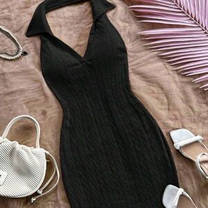 Pink and Green Backless Dress with Floral Print